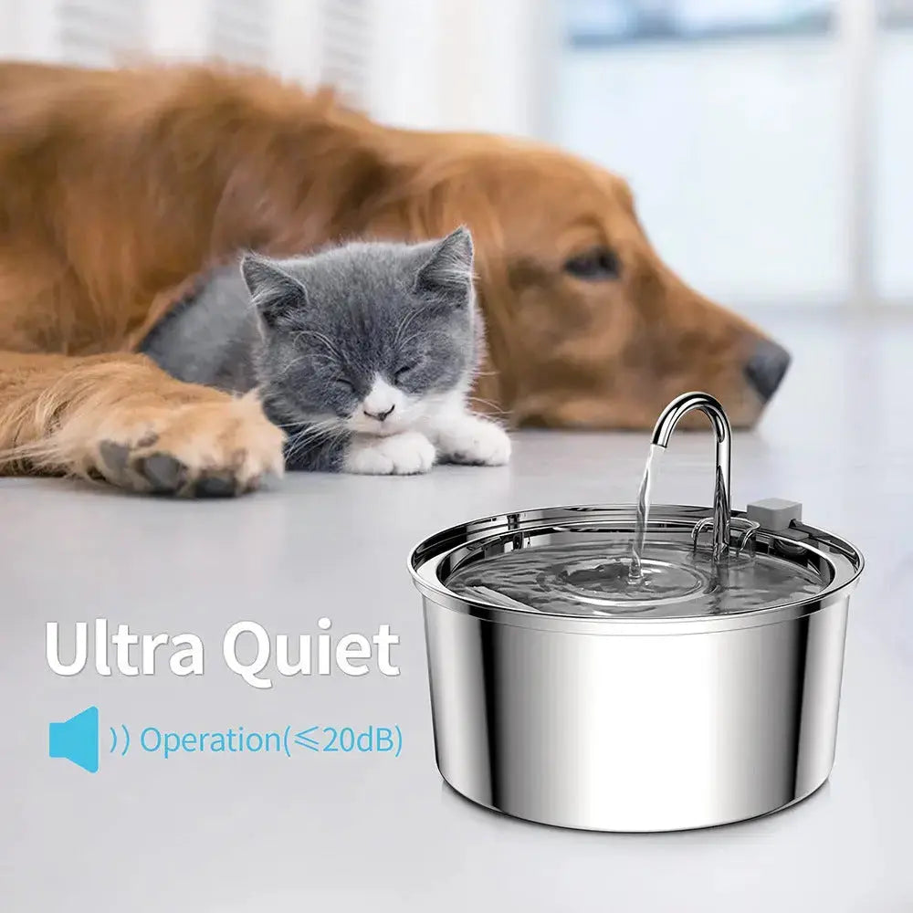 Petrkl™ PureFlow – Stainless Steel Cat Water Fountain 3.2L Petrkl