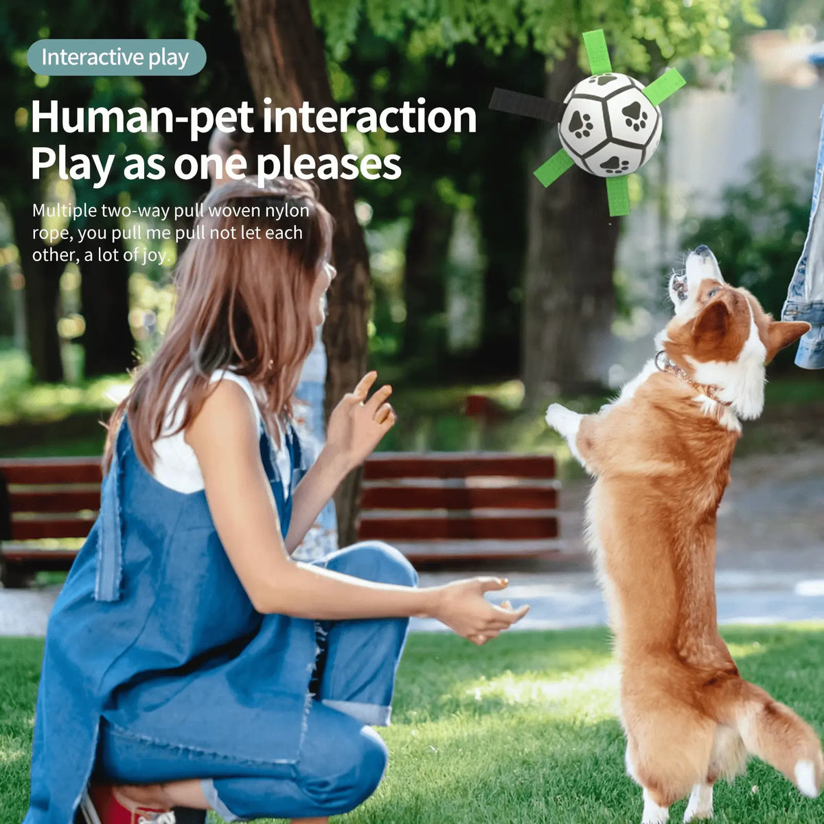 Petrkl™ PawKick – Interactive Dog Soccer Ball with Straps Petrkl