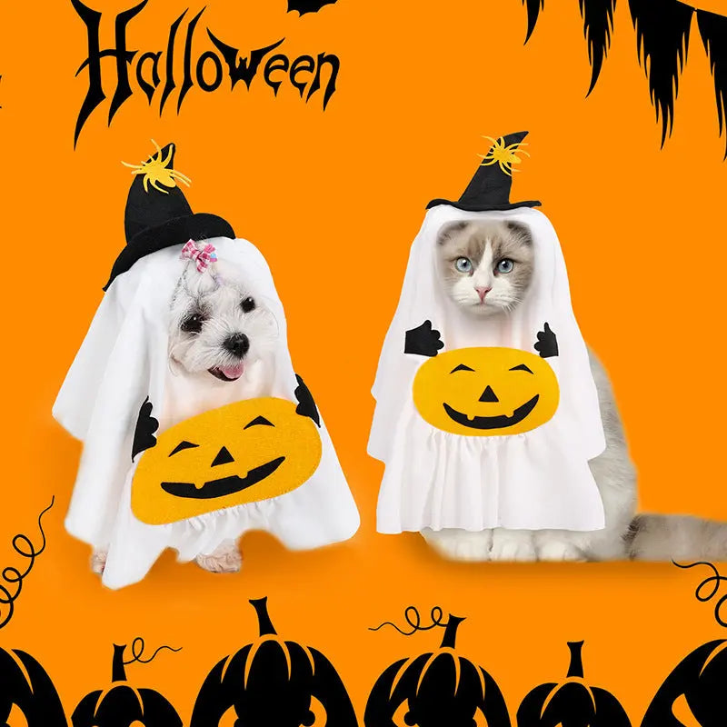 Petrkl™ Pumpkin Ghost Dog Costume Petrkl