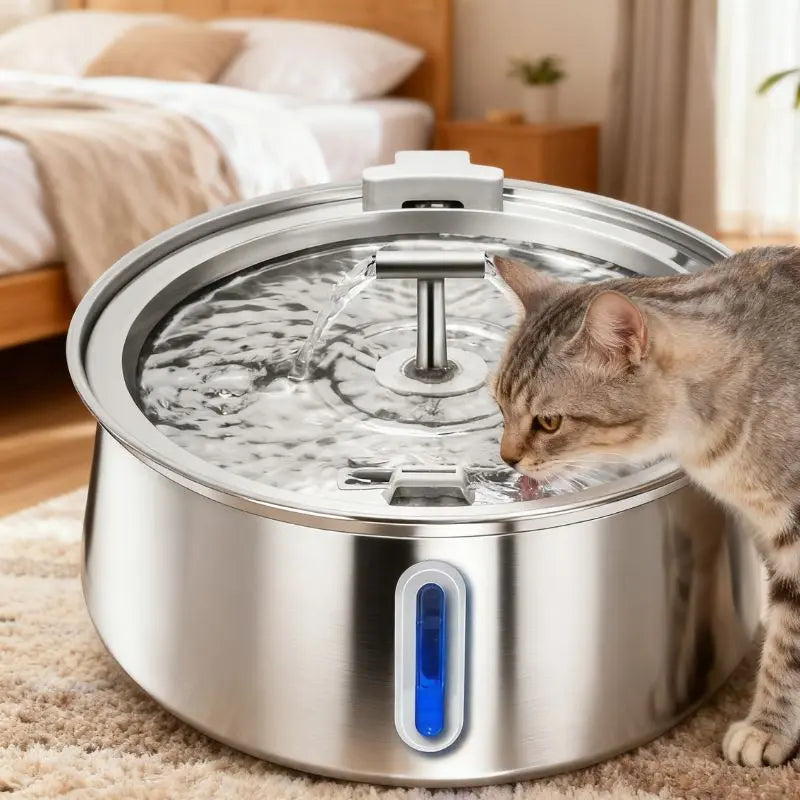 Petrkl™ AquaDrop – Stainless Steel Cat Water Fountain 4L Petrkl