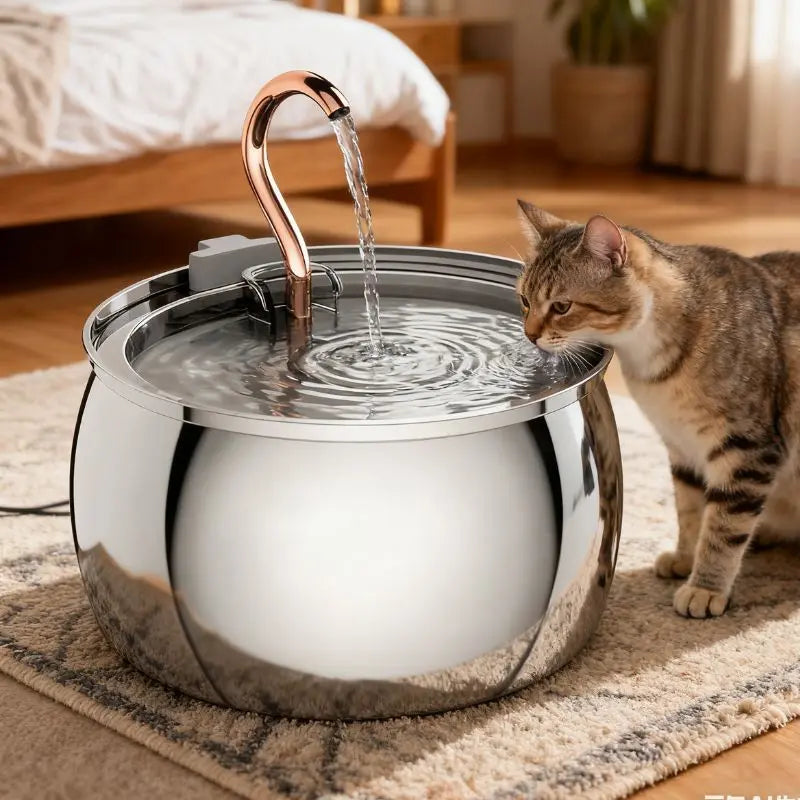 Petrkl™ AquaDrop – Stainless Steel Cat Water Fountain 4L Petrkl
