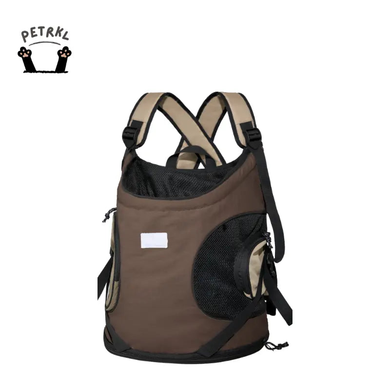 Cat Carrier Front Pack travel backpack in brown