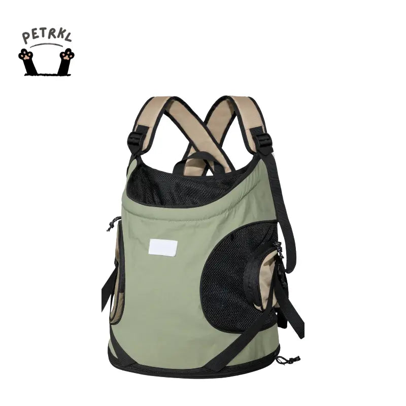 Cat Carrier Front Pack travel backpack in green