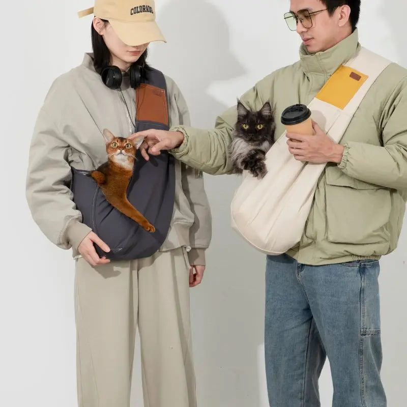 Dog Sling Carrier – Soft Cotton Pet Bag for Cats & Small Dogs  Petrkl  .