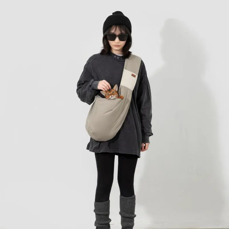 Dog Sling Carrier – Soft Cotton Pet Bag for Cats & Small Dogs  Petrkl  .