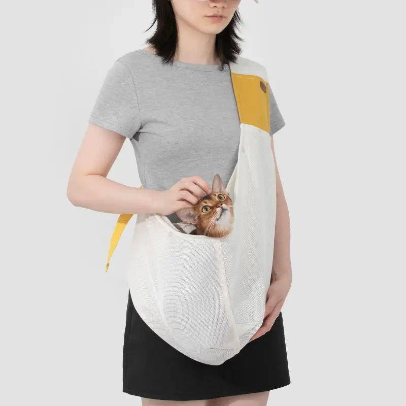 Dog Sling Carrier – Soft Cotton Pet Bag for Cats & Small Dogs  Petrkl  .