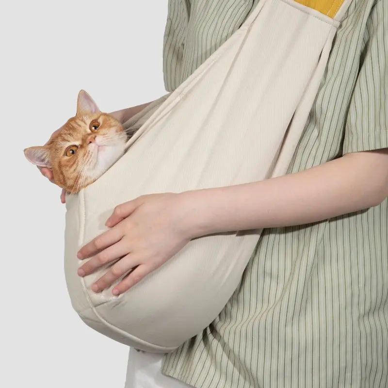 Dog Sling Carrier – Soft Cotton Pet Bag for Cats & Small Dogs  Petrkl  .
