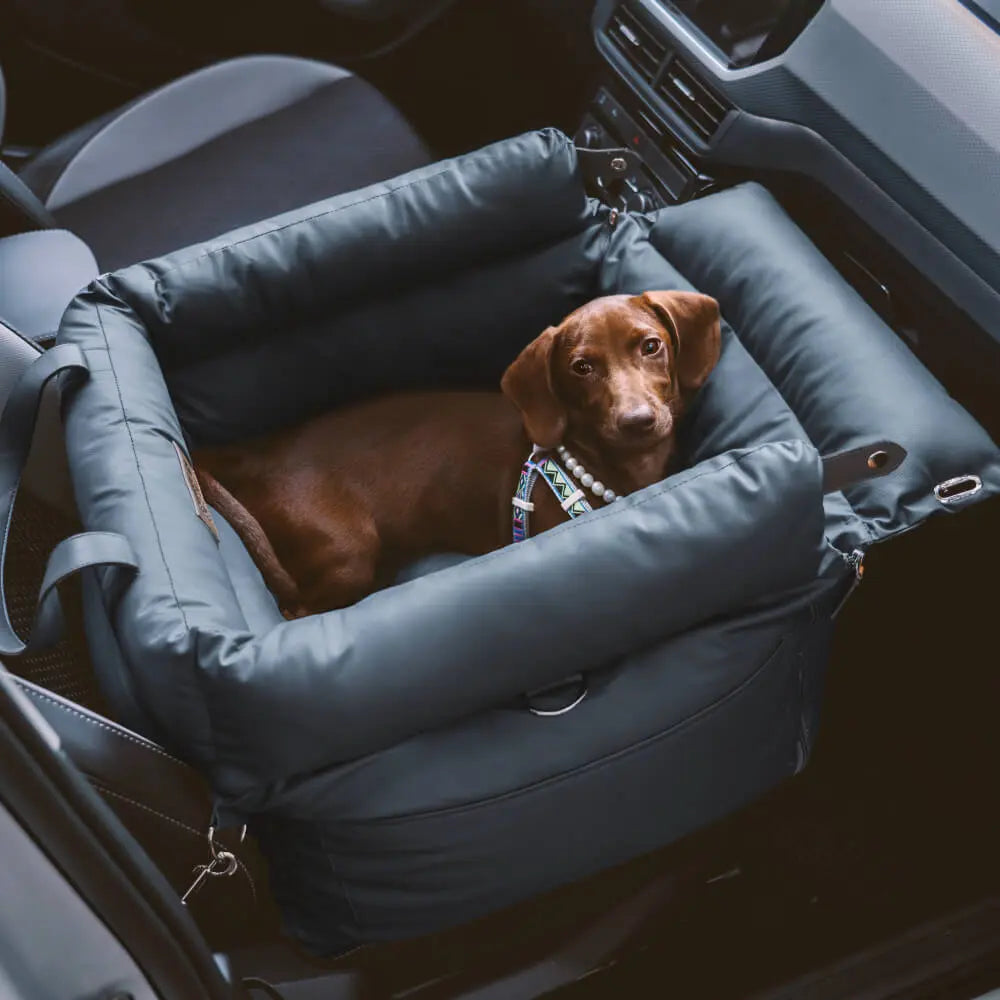 PawVoyage Dog Car Bed – 2-in-1 Dog Carrier & Travel Bed for Cars and Home color gray