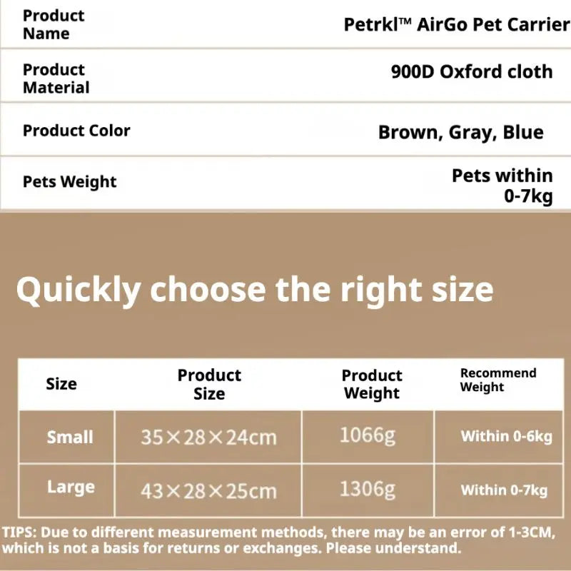 Petrkl™ AirGo Pet Carrier Petrkl