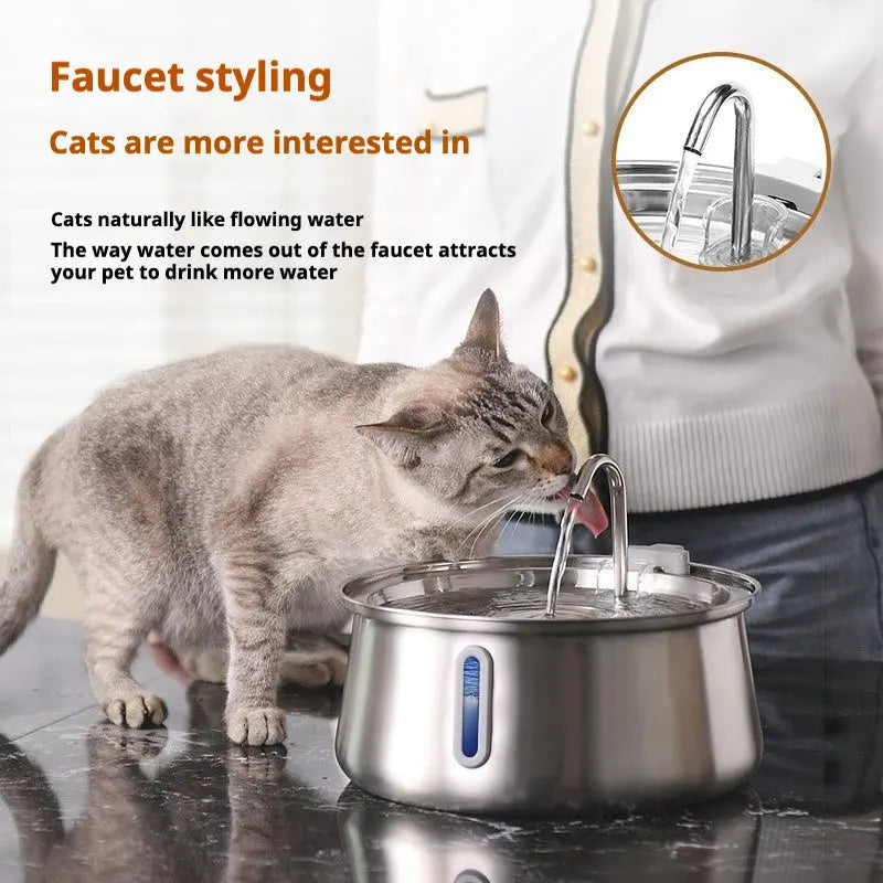 Petrkl™ AquaDrop – Stainless Steel Cat Water Fountain 4L Petrkl