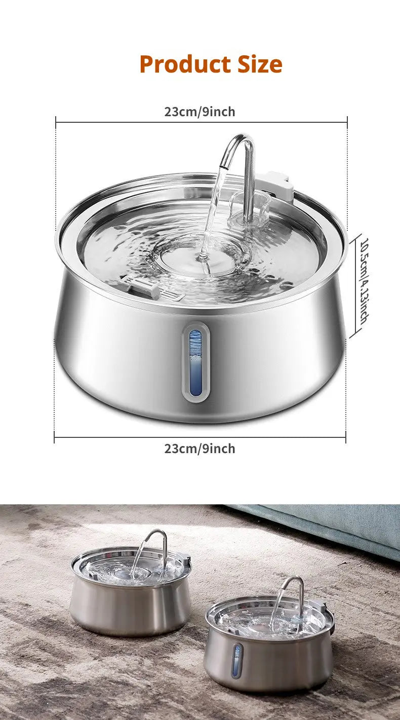Petrkl™ AquaDrop – Stainless Steel Cat Water Fountain 4L Petrkl