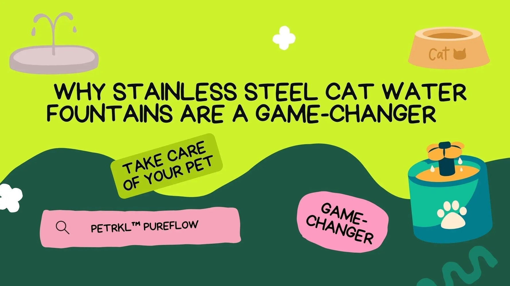 stainless steel cat water fountain