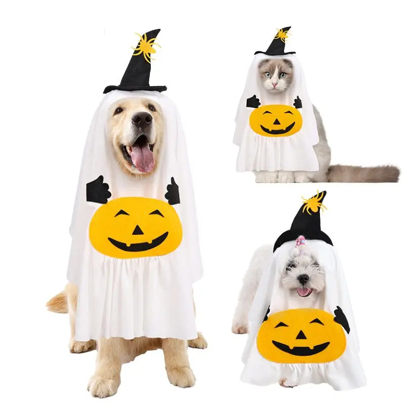 Petrkl™ Pumpkin Ghost Dog Costume Petrkl