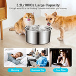 Petrkl™ PureFlow – Stainless Steel Cat Water Fountain 3.2L Petrkl