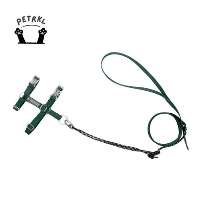 Adjustable Cat Harness & Leash Set dark green