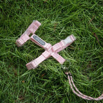Adjustable Cat Harness & Leash Set  pink outside