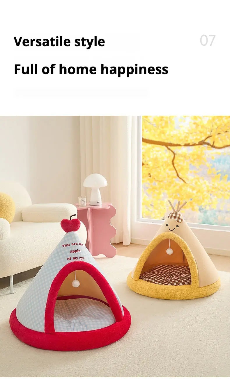 Apple Dog Bed Tent Christmas Cozy Hideout for Indoor pets Petrkl