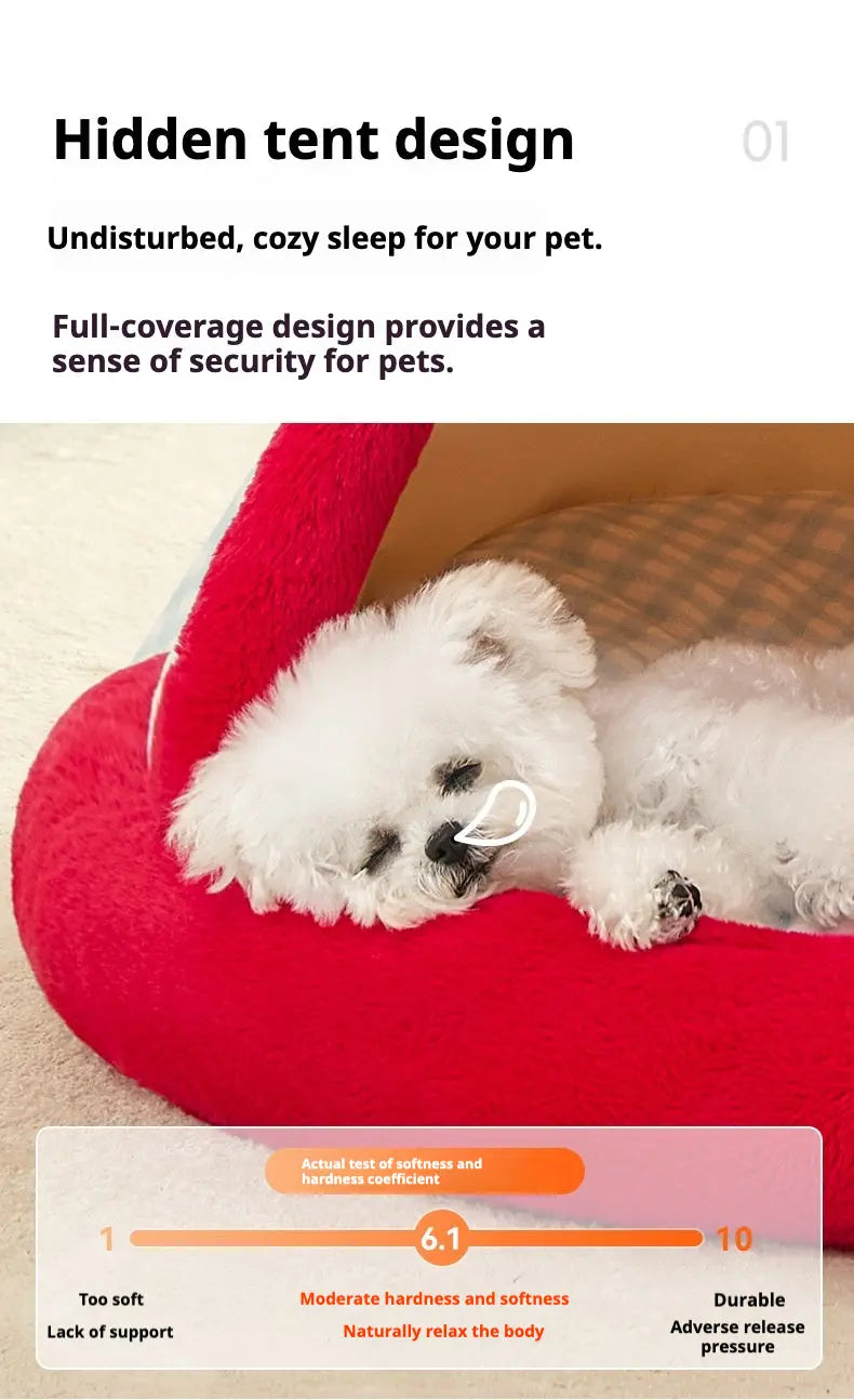 Apple Dog Bed Tent Christmas Cozy Hideout for Indoor pets Petrkl