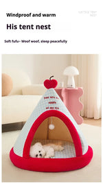 Apple Dog Bed Tent Christmas Cozy Hideout for Indoor pets Petrkl