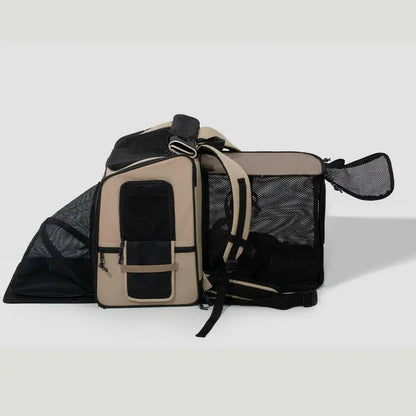 Foldable cat carrier travel backpack front 