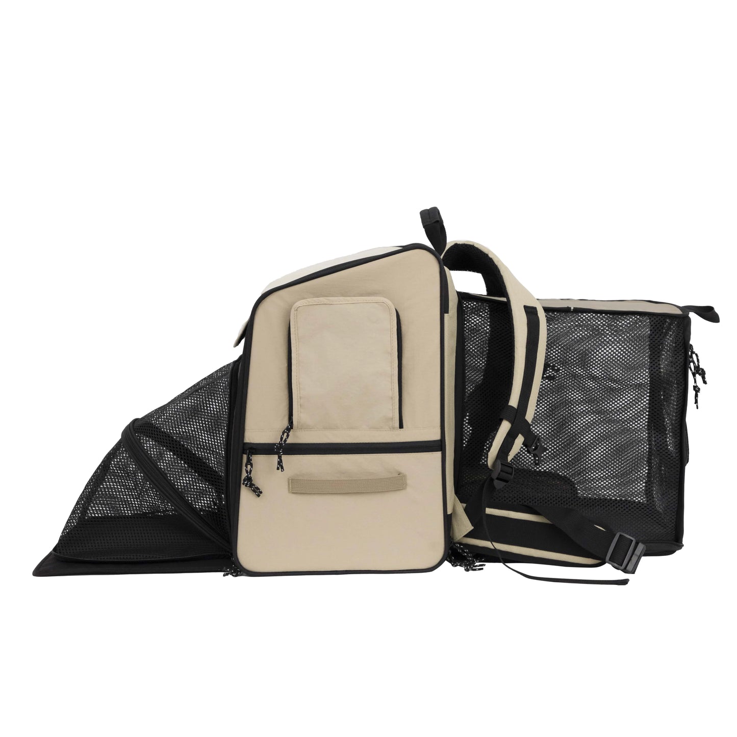 Pet Carrier Tent Foldable Travel Backpack expand left side