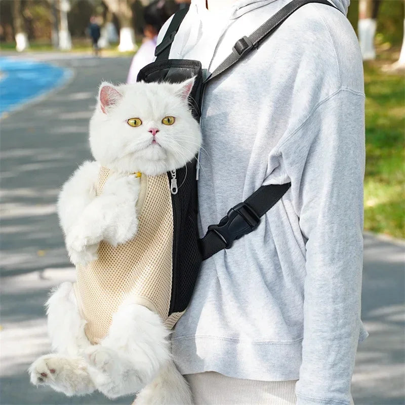Portable Breathable Cat Bag Pet Travel Tote Bag Backpack For Carrying Pets On Both Shoulders Outdoor Travel Set For Cats And Dog Petrkl