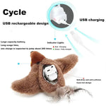 Hot Rechargeable Interactive Simulated Bird Cat Toy Touch Activated Chirping Flapping No Flying Plush Pet Toy for Cats Dogs Petrkl