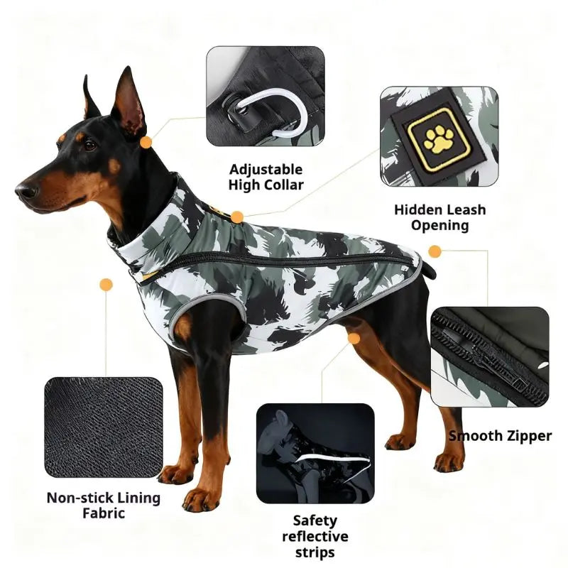 Thick Dog Winter Coat Warm Padded Jacket for Large Dogs Petrkl