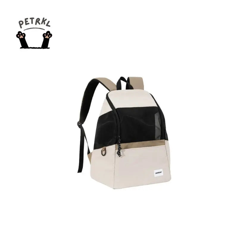 Ultralight Pet Backpack for Travel & Hiking – Breathable Carrier for Cats & Small Dogs beige front