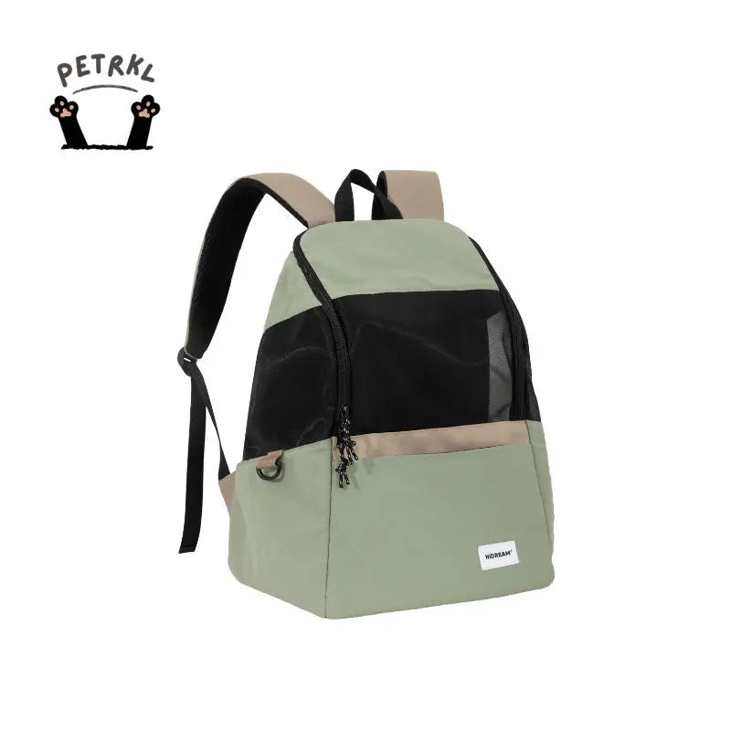 Ultralight Pet Backpack for Travel & Hiking – Breathable Carrier for Cats & Small Dogs green front