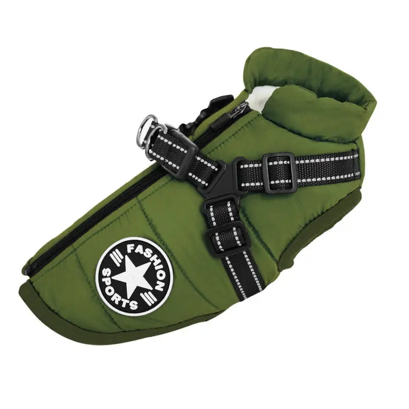 Waterproof Dog Coat with Harness Warm Padded Winter Jacket Petrkl