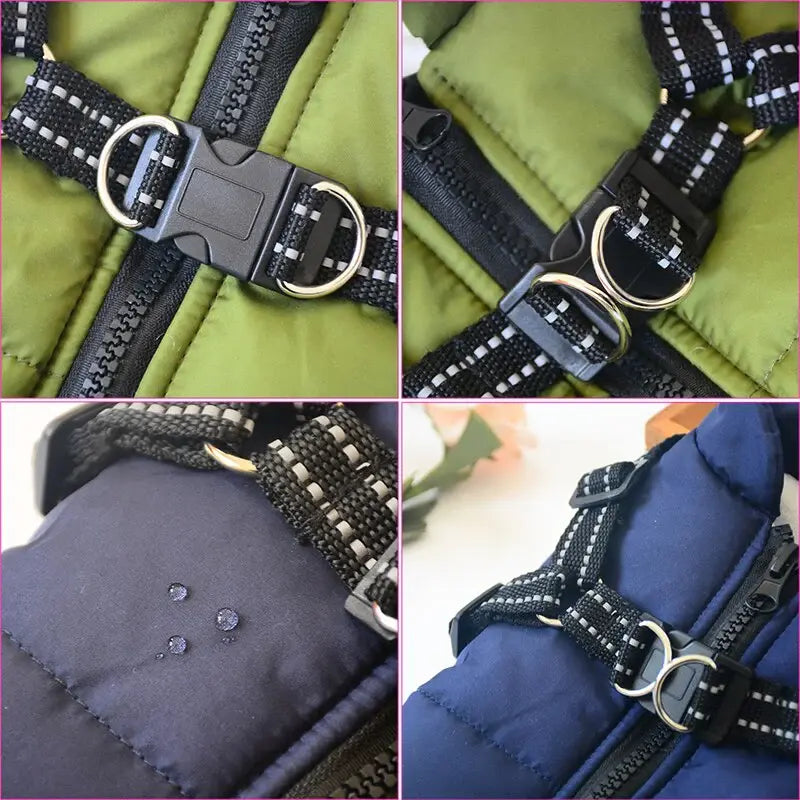 Waterproof Dog Coat with Harness Warm Padded Winter Jacket Petrkl