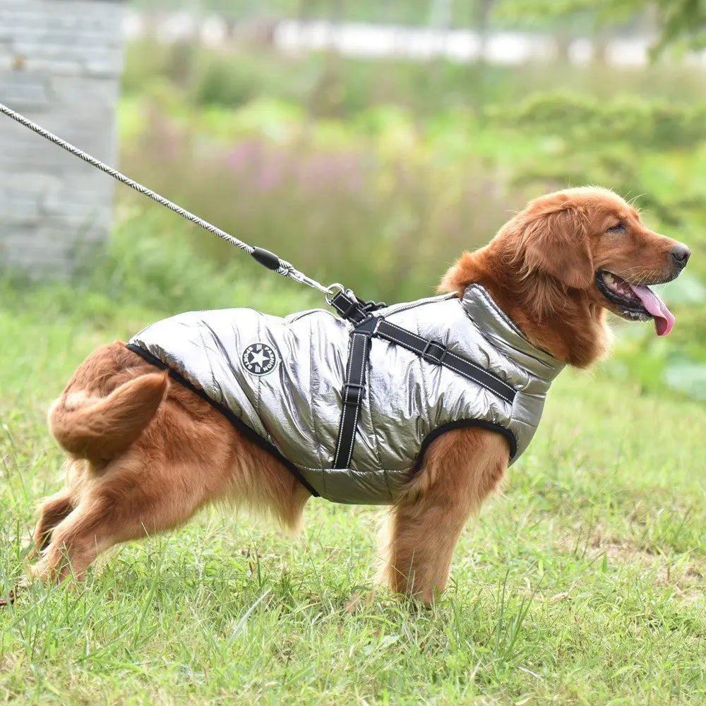 Waterproof Dog Coat with Harness Warm Padded Winter Jacket Petrkl