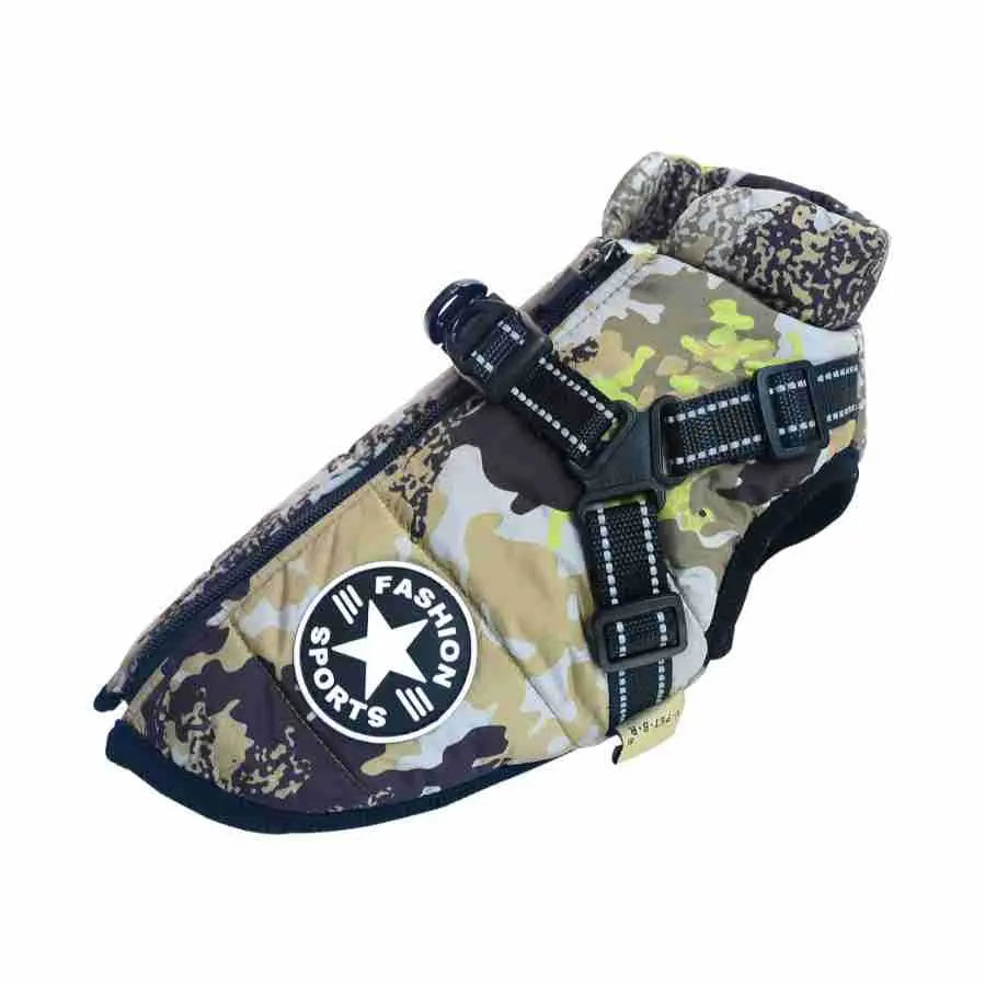 Waterproof Dog Coat with Harness Warm Padded Winter Jacket Petrkl