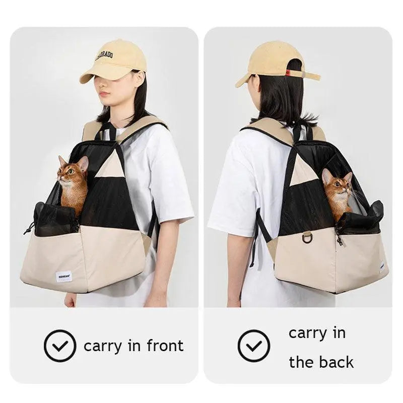 Ultralight Pet Backpack for Travel & Hiking – Breathable Carrier for Cats & Small Dogs two wear ways