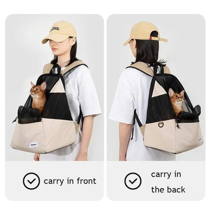 Ultralight Pet Backpack for Travel & Hiking – Breathable Carrier for Cats & Small Dogs two wear ways