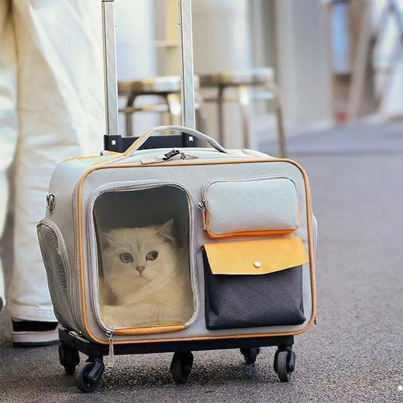 Pet Rolling Carrier Backpack With Wheels Trolley Bag  Petrkl  .